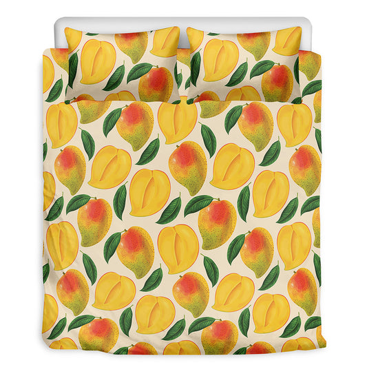 Ripe Mango Fruit Pattern Print Duvet Cover Bedding Set