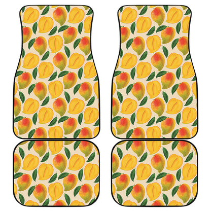 Ripe Mango Fruit Pattern Print Front and Back Car Floor Mats