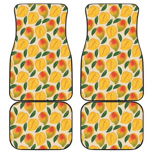 Ripe Mango Fruit Pattern Print Front and Back Car Floor Mats