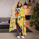 Ripe Mango Fruit Pattern Print Hooded Blanket