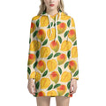 Ripe Mango Fruit Pattern Print Pullover Hoodie Dress