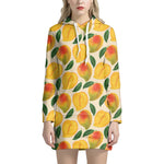 Ripe Mango Fruit Pattern Print Hoodie Dress