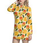 Ripe Mango Fruit Pattern Print Hoodie Dress