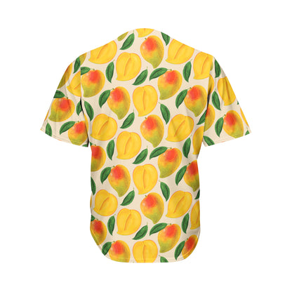 Ripe Mango Fruit Pattern Print Men's Baseball Jersey