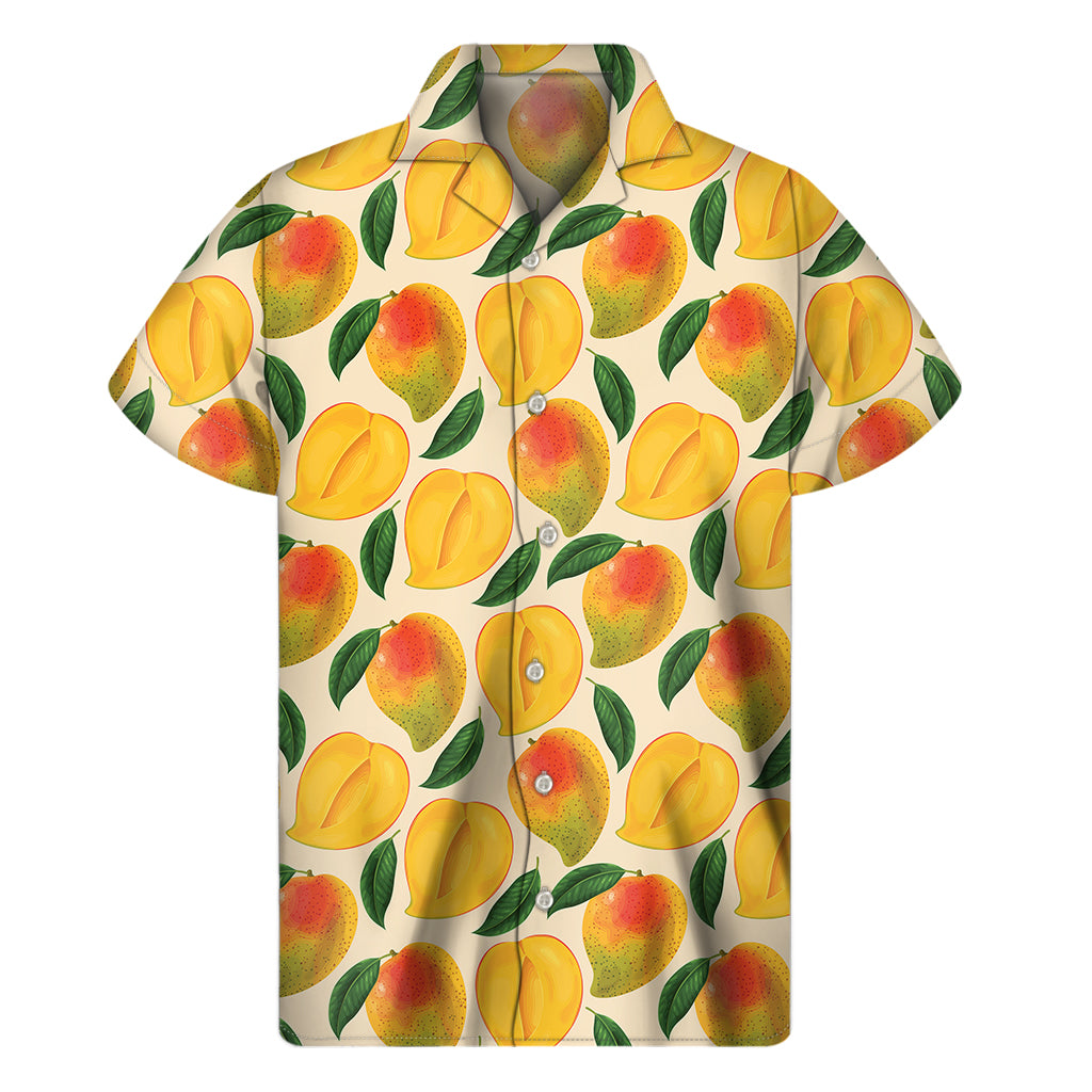 Ripe Mango Fruit Pattern Print Men's Short Sleeve Shirt