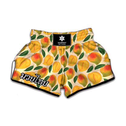Ripe Mango Fruit Pattern Print Muay Thai Boxing Shorts