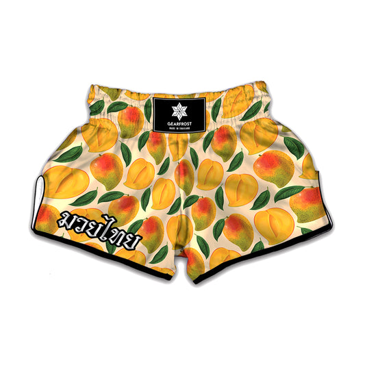 Ripe Mango Fruit Pattern Print Muay Thai Boxing Shorts