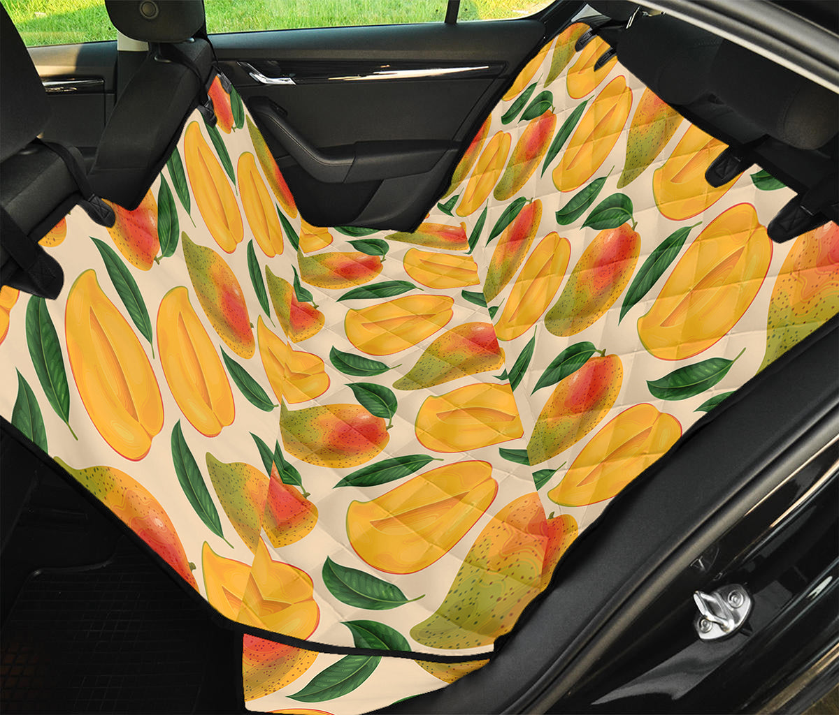 Ripe Mango Fruit Pattern Print Pet Car Back Seat Cover