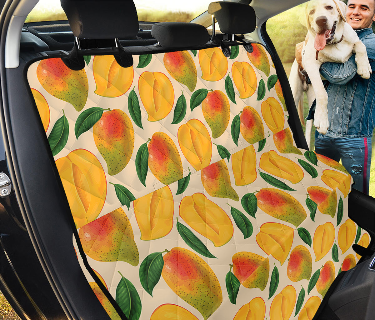 Ripe Mango Fruit Pattern Print Pet Car Back Seat Cover