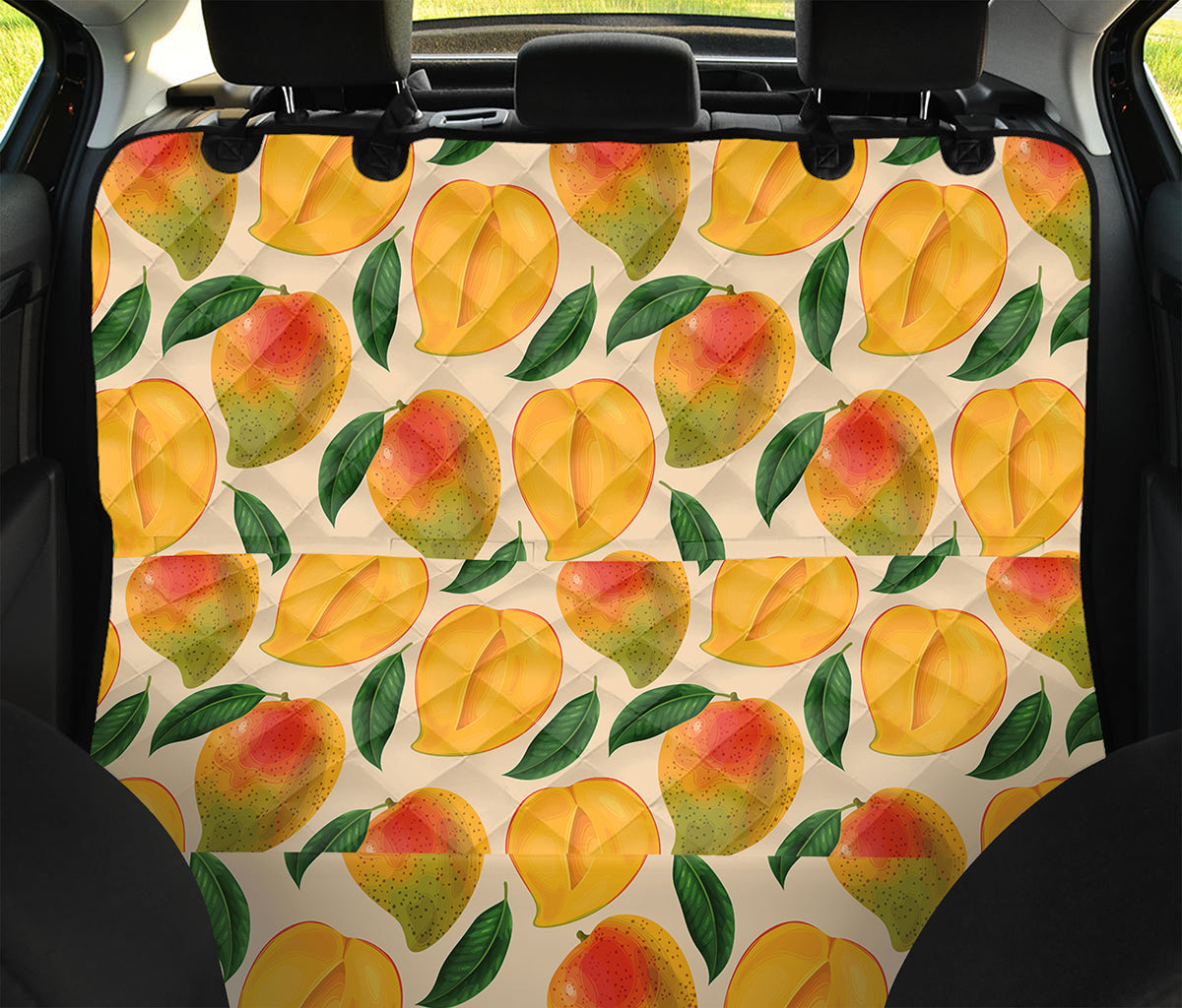 Ripe Mango Fruit Pattern Print Pet Car Back Seat Cover