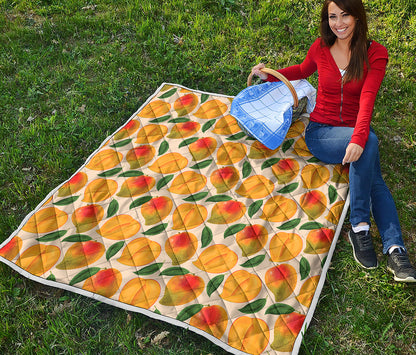 Ripe Mango Fruit Pattern Print Quilt