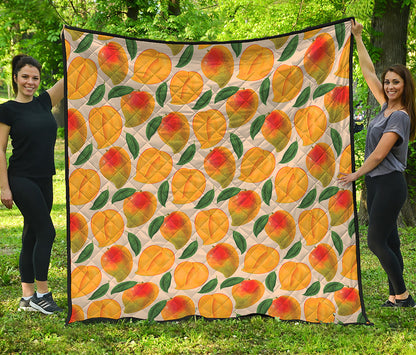 Ripe Mango Fruit Pattern Print Quilt