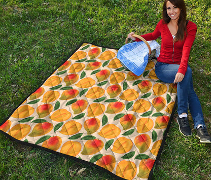 Ripe Mango Fruit Pattern Print Quilt