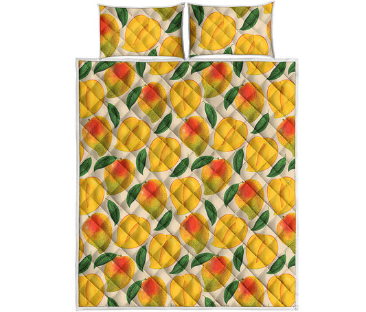 Ripe Mango Fruit Pattern Print Quilt Bed Set