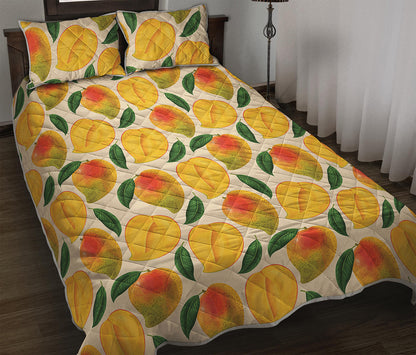 Ripe Mango Fruit Pattern Print Quilt Bed Set