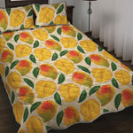 Ripe Mango Fruit Pattern Print Quilt Bed Set