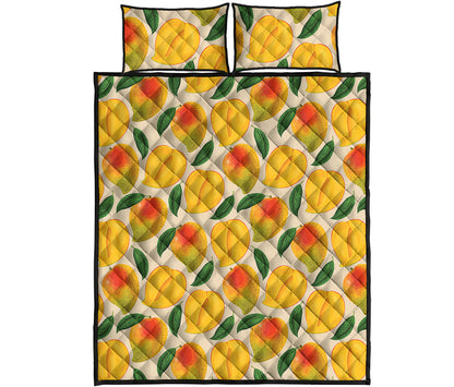 Ripe Mango Fruit Pattern Print Quilt Bed Set