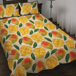 Ripe Mango Fruit Pattern Print Quilt Bed Set
