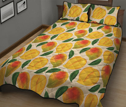 Ripe Mango Fruit Pattern Print Quilt Bed Set