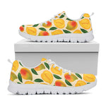 Ripe Mango Fruit Pattern Print White Sneakers