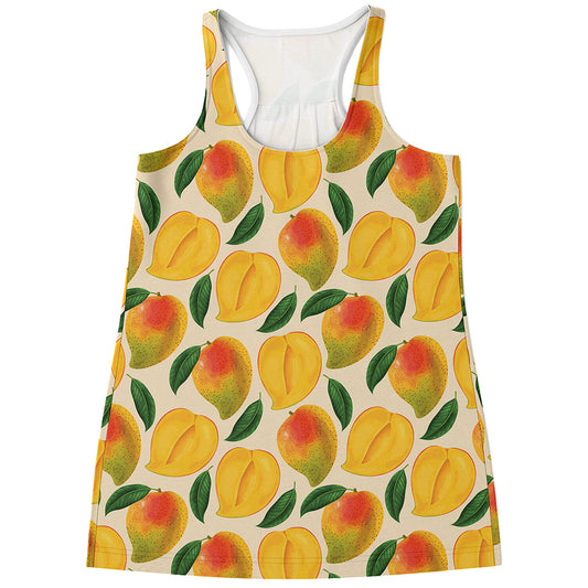 Ripe Mango Fruit Pattern Print Women's Racerback Tank Top