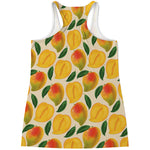 Ripe Mango Fruit Pattern Print Women's Racerback Tank Top