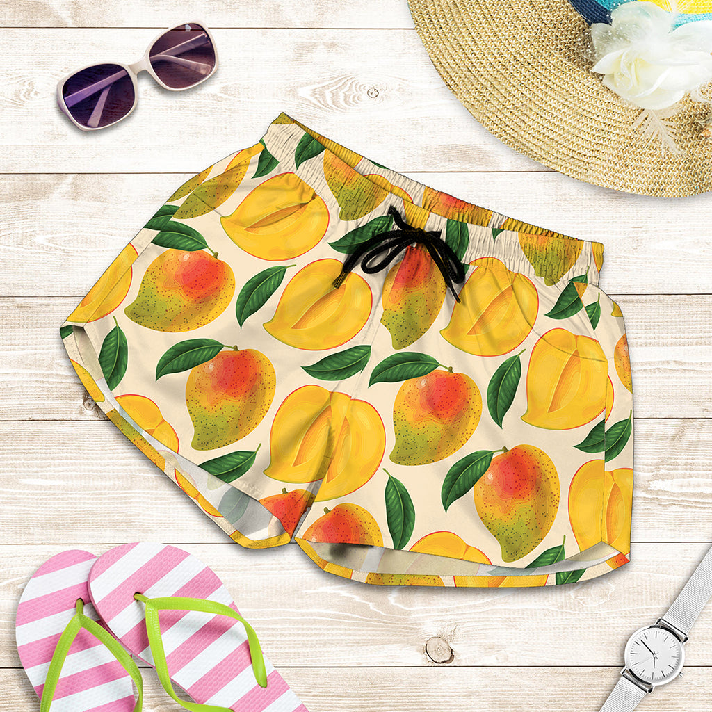 Ripe Mango Fruit Pattern Print Women's Shorts