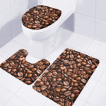 Roasted Coffee Bean Print 3 Piece Bath Mat Set