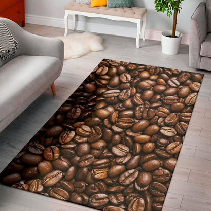 Roasted Coffee Bean Print Area Rug
