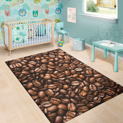Roasted Coffee Bean Print Area Rug