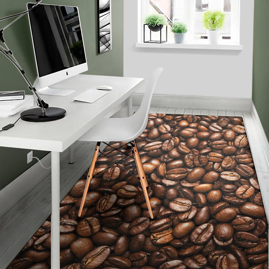 Roasted Coffee Bean Print Area Rug