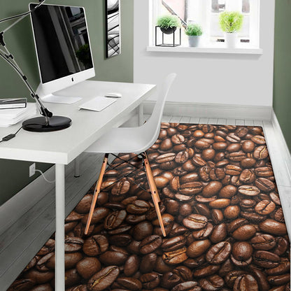 Roasted Coffee Bean Print Area Rug