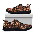 Roasted Coffee Bean Print Black Running Shoes