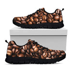 Roasted Coffee Bean Print Black Sneakers