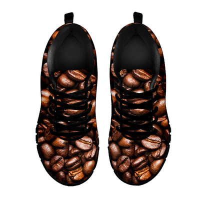 Roasted Coffee Bean Print Black Sneakers