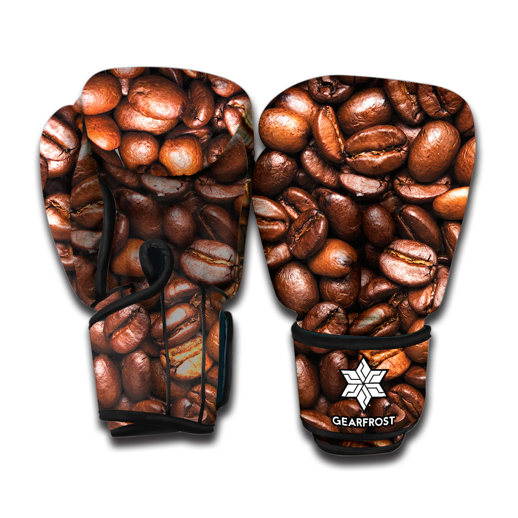 Roasted Coffee Bean Print Boxing Gloves