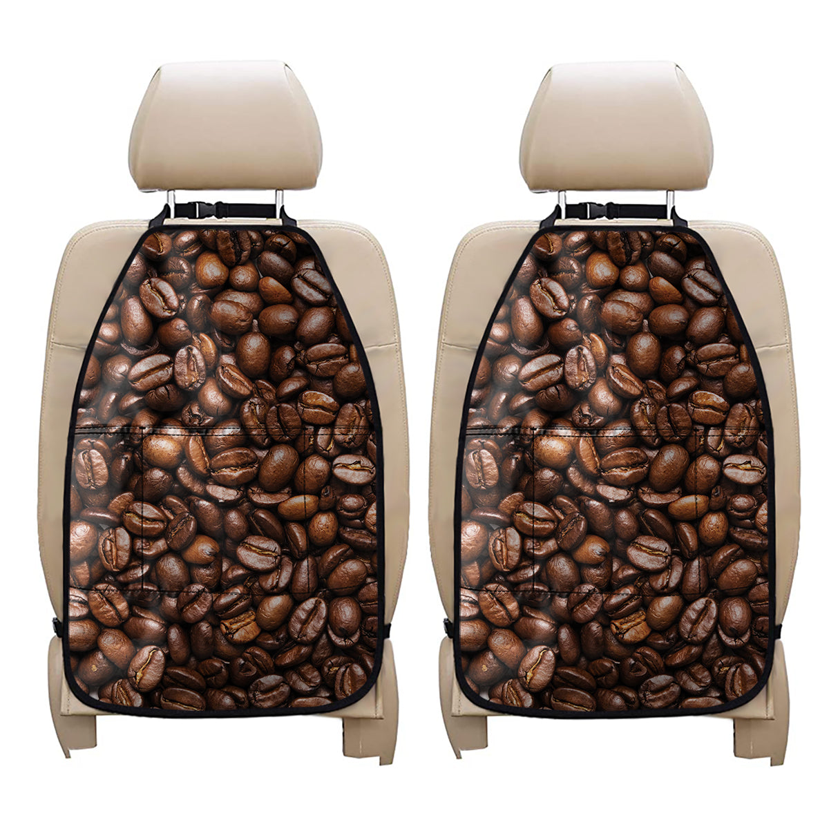 Roasted Coffee Bean Print Car Seat Organizers