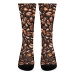 Roasted Coffee Bean Print Crew Socks