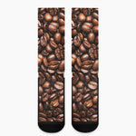 Roasted Coffee Bean Print Crew Socks