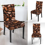 Roasted Coffee Bean Print Dining Chair Slipcover