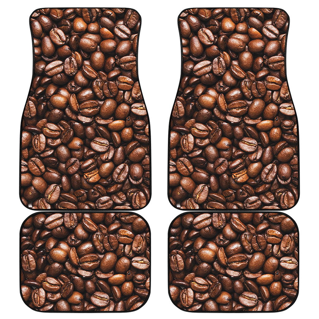 Roasted Coffee Bean Print Front and Back Car Floor Mats