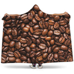 Roasted Coffee Bean Print Hooded Blanket