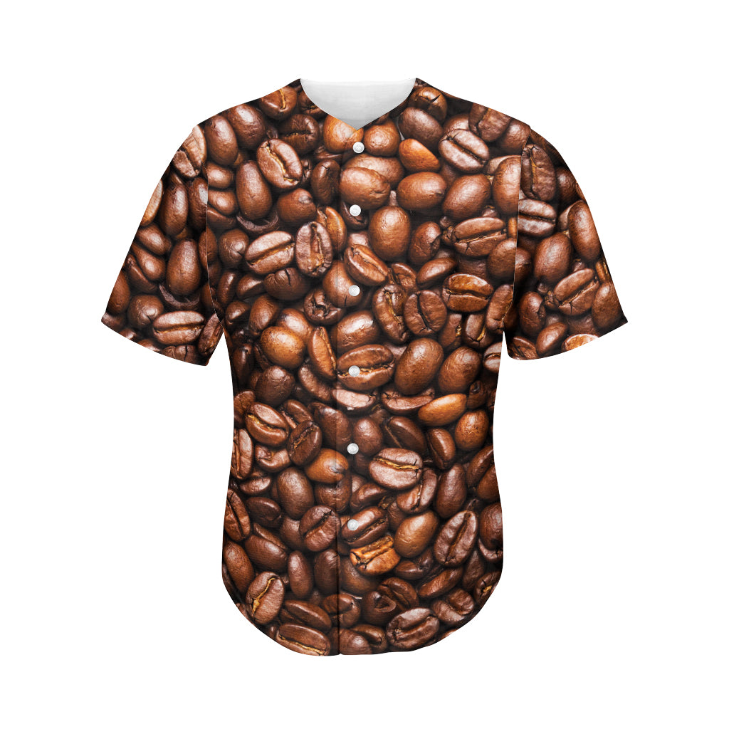 Roasted Coffee Bean Print Men's Baseball Jersey