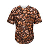 Roasted Coffee Bean Print Men's Baseball Jersey