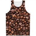 Roasted Coffee Bean Print Men's Tank Top