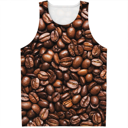 Roasted Coffee Bean Print Men's Tank Top