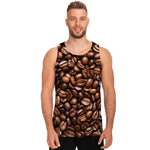 Roasted Coffee Bean Print Men's Tank Top