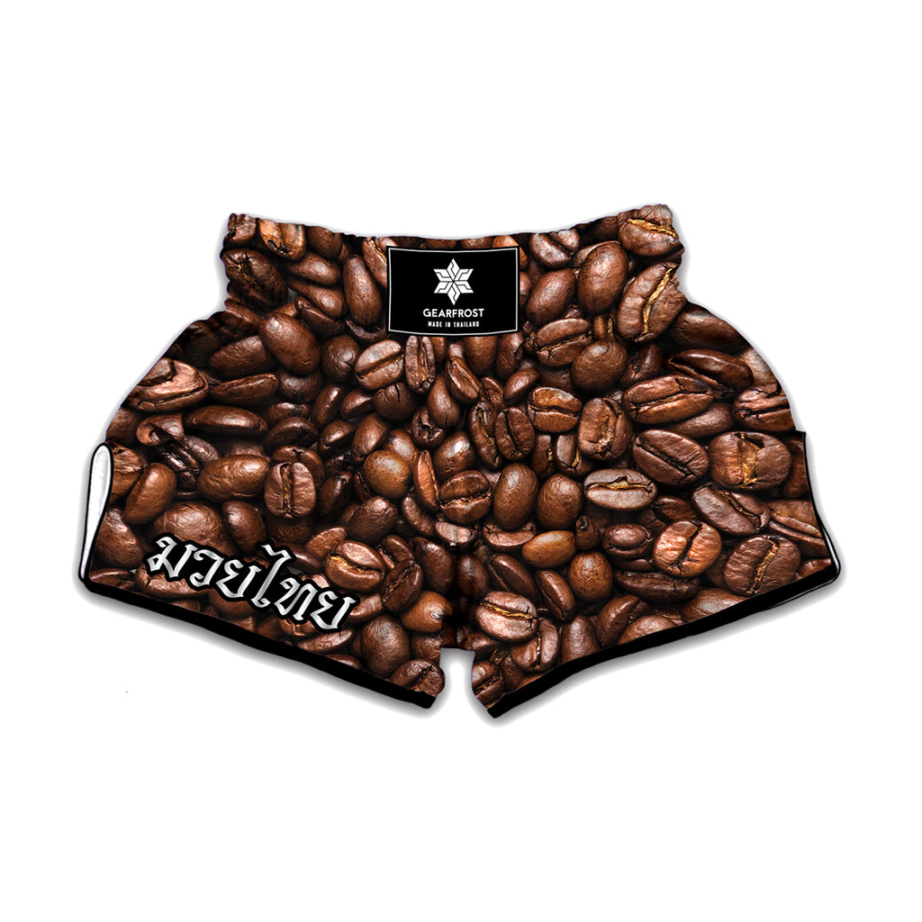 Roasted Coffee Bean Print Muay Thai Boxing Shorts