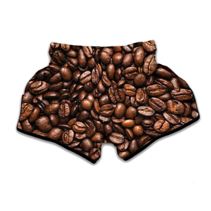 Roasted Coffee Bean Print Muay Thai Boxing Shorts