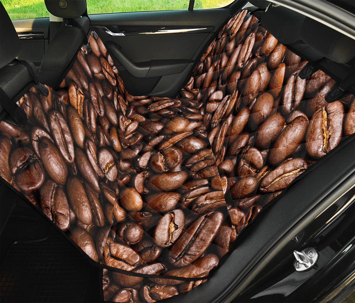 Roasted Coffee Bean Print Pet Car Back Seat Cover